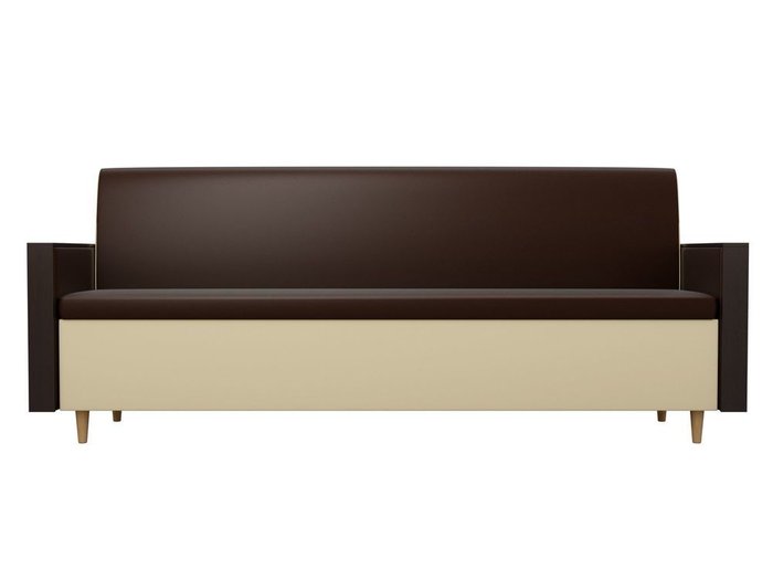 Кухонный прямой диван Модерн бежево-коричневого цвета (экокожа) - купить Прямые диваны по цене 15990.0