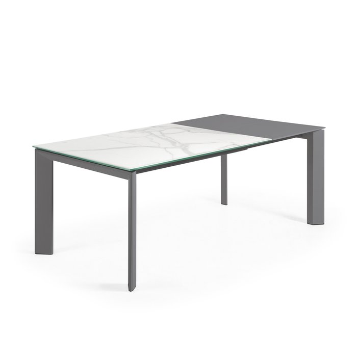 Раздвижной обеденный стол Atta M бело-серого цвета - лучшие Обеденные столы в INMYROOM