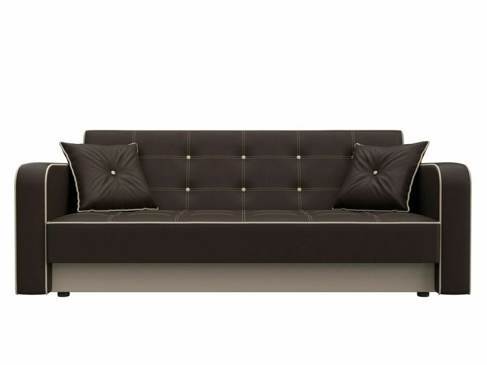 Диван-кровать Тур темно-коричневого цвета (экокожа) - купить Прямые диваны по цене 29999.0
