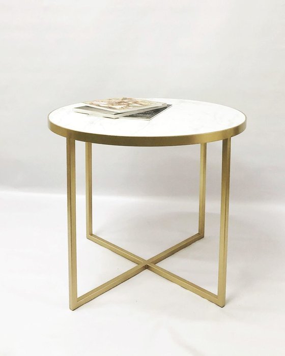 Круглый кофейный столик Корн с мраморной столешницей  - лучшие Кофейные столики в INMYROOM