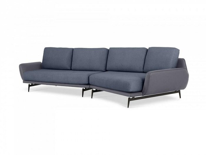 Угловой диван правый Ispani сине-серого цвета - купить Угловые диваны по цене 165420.0