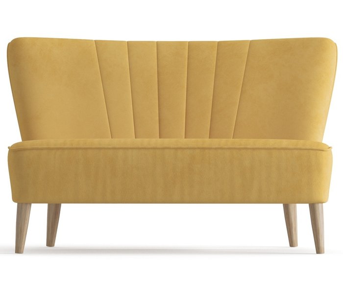 Диван из велюра Пальмира желтого цвета - купить Прямые диваны по цене 21990.0
