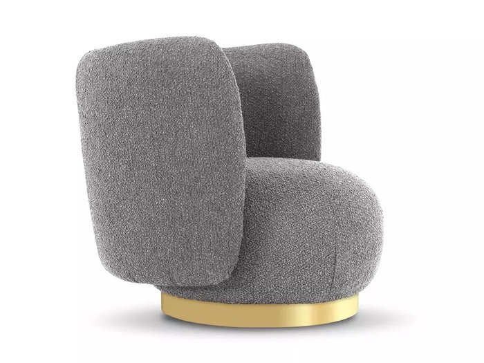 Кресло Lucca серого цвета с золотым основанием - лучшие Интерьерные кресла в INMYROOM