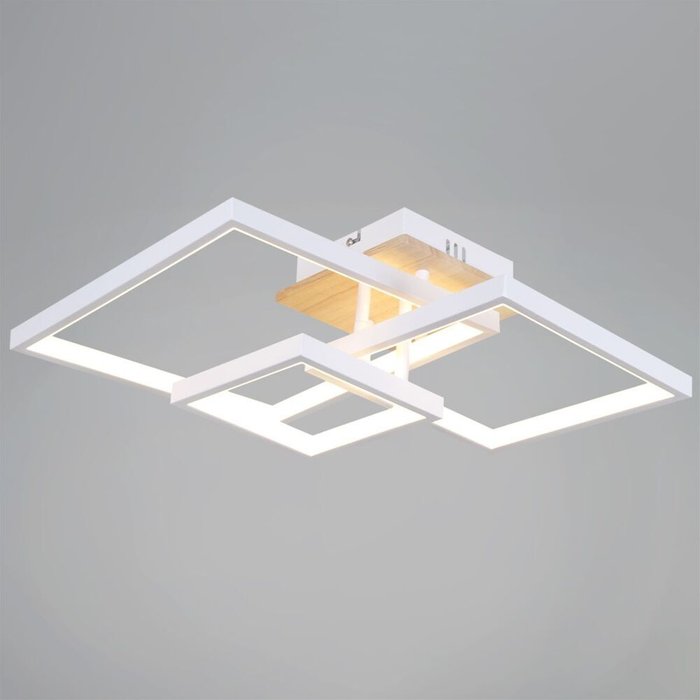 Потолочный светильник 98560-0.3-03 WH+WOOD (металл, цвет белый) - лучшие Потолочные светильники в INMYROOM Потолочный светильник 98560-0.3-03 WH+WOOD (металл, цвет белый) - лучшие Потолочные светильники в INMYROOM