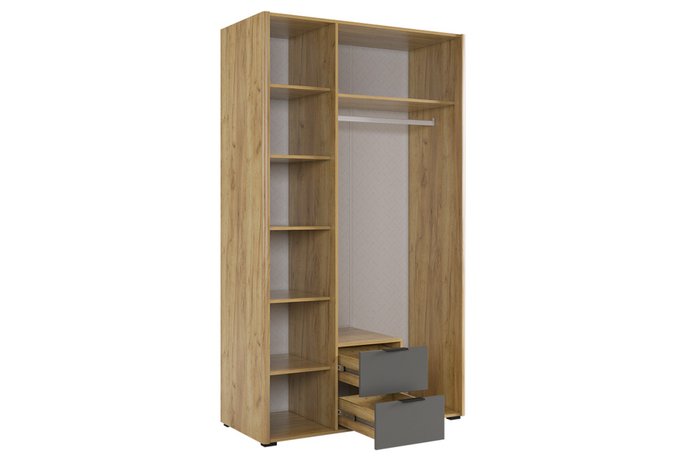 Шкаф трехдверный Адам серо-бежевого цвета с зеркалом - купить Шкафы распашные по цене 33090.0
