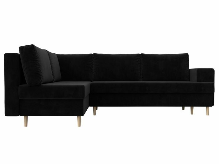 Угловой диван-кровать Сильвана черного цвета левый угол - купить Угловые диваны по цене 63999.0