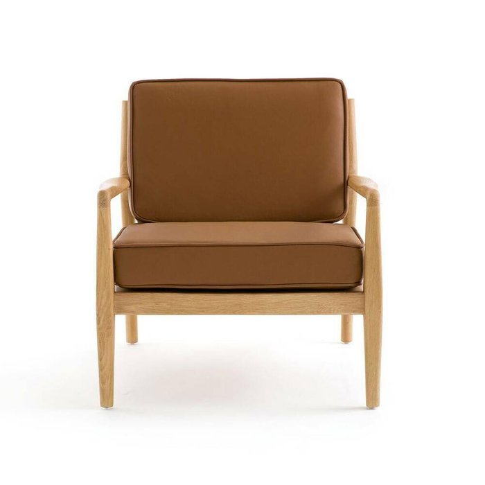 Кресло кожаное Dilma коричневого цвета - купить Интерьерные кресла по цене 85508.0