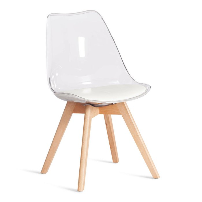 Комплект из четырех стульев Tulip прозрачного цвета - купить Обеденные стулья по цене 17000.0