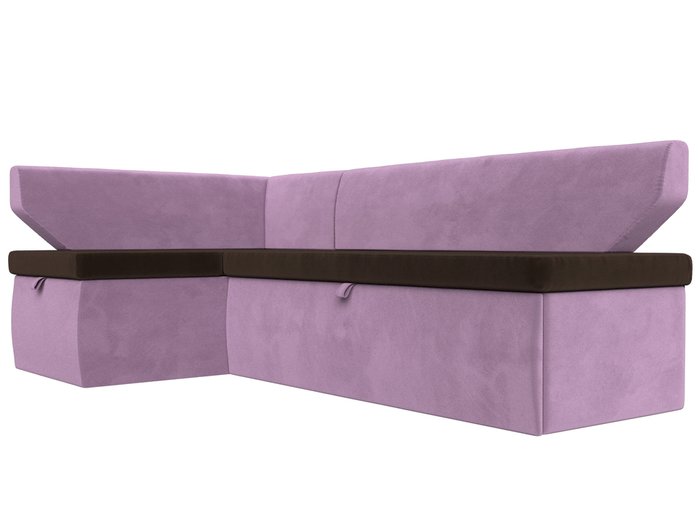 Угловой диван-кровать Омура сиренево-коричневого цвета левый угол - лучшие Угловые диваны в INMYROOM