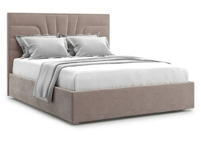 Кровать Premium Milana 140х200 светло-коричневого цвета с подъемным механизмом