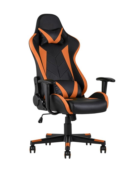 Кресло игровое Top Chairs Gallardo черно-оранжевого цвета Кресло игровое Top Chairs Gallardo черно-оранжевого цвета
