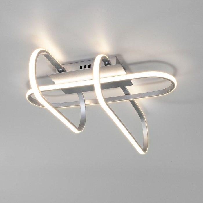 Потолочный светодиодный светильник с пультом управления 90139/3 матовое серебро Grafette - купить Потолочные люстры по цене 9650.0