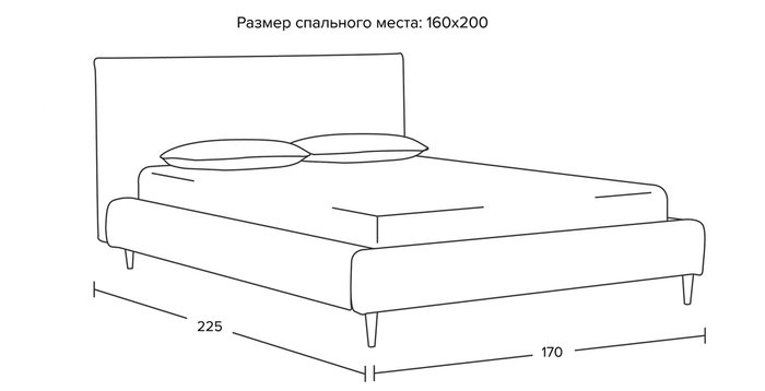 Кровать Эмбер 160х200 бежевого цвета  - купить Кровати для спальни по цене 71820.0