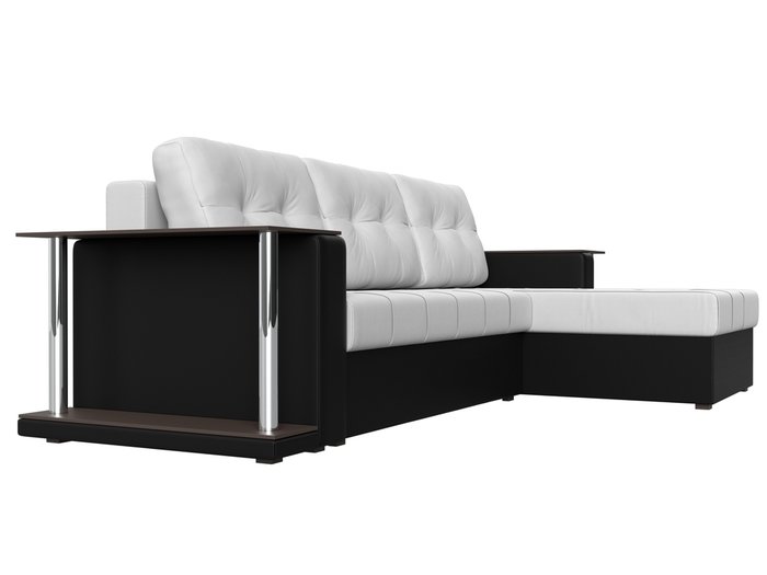 Угловой диван-кровать Даллас черно-белого цвета (экокожа) - лучшие Угловые диваны в INMYROOM