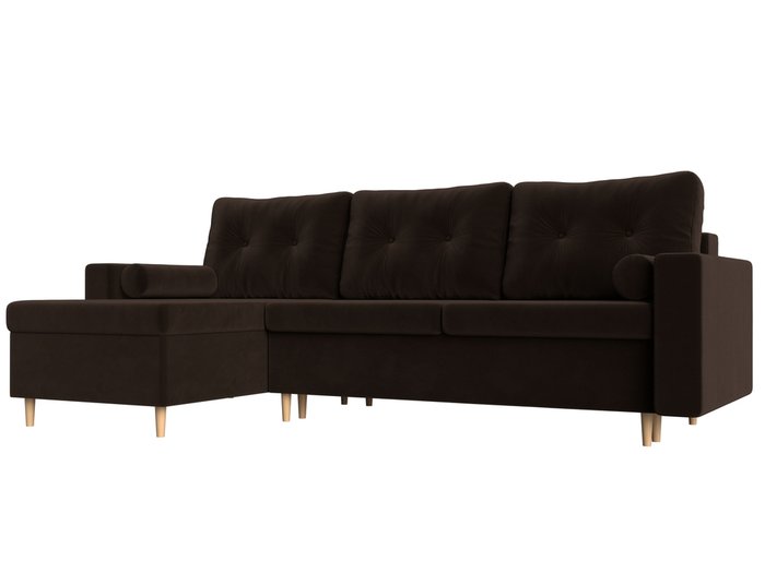 Угловой диван-кровать Белфаст коричневого цвета левый угол