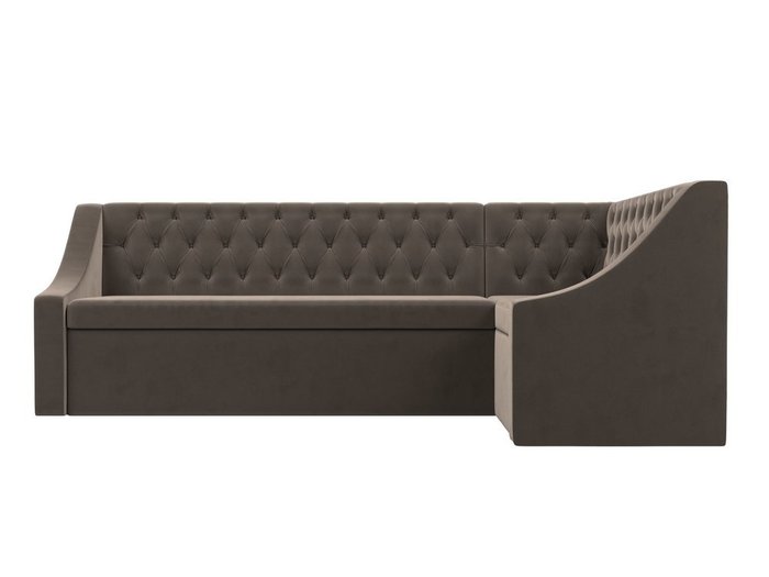 Кухонный угловой диван-кровать Мерлин коричневого цвета правый угол - купить Угловые диваны по цене 50999.0