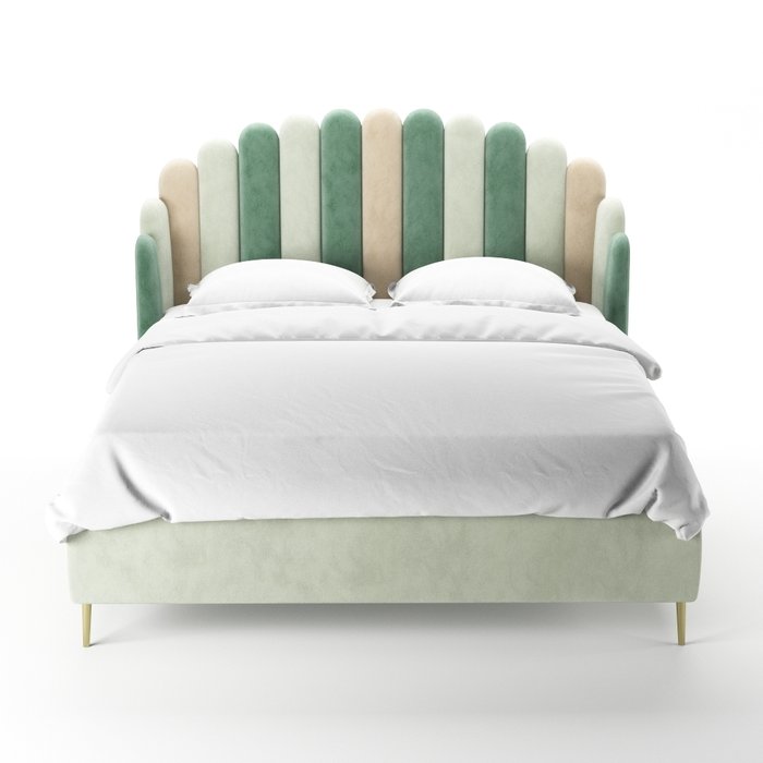 Кровать Amira 180х200 бежево-зеленого цвета - купить Кровати для спальни по цене 115000.0