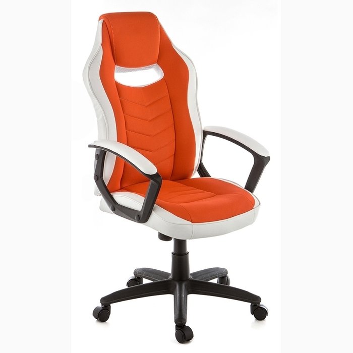 Компьютерное кресло Gamer бело-оранжевого цвета