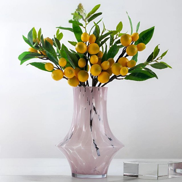 Стеклянная ваза розового цвета - купить Вазы  по цене 4567.0