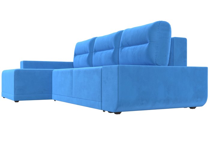 Угловой диван-кровать Чикаго голубого цвета левый угол - лучшие Угловые диваны в INMYROOM