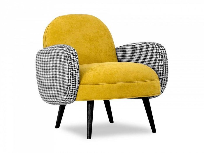 Кресло Bordo желтого цвета с черными ножками