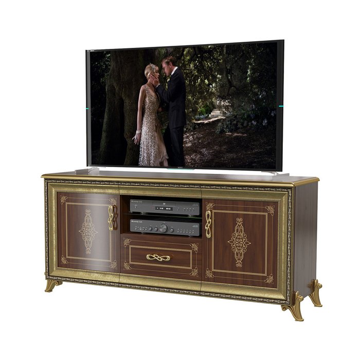 Тумба под TV Версаль коричневого цвета - купить Тумбы для ТВ по цене 25990.0