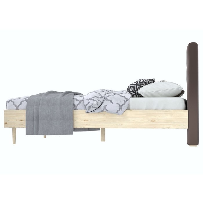 Кровать Альмена 140x200 бежево-коричневого цвета - купить Кровати для спальни по цене 31990.0