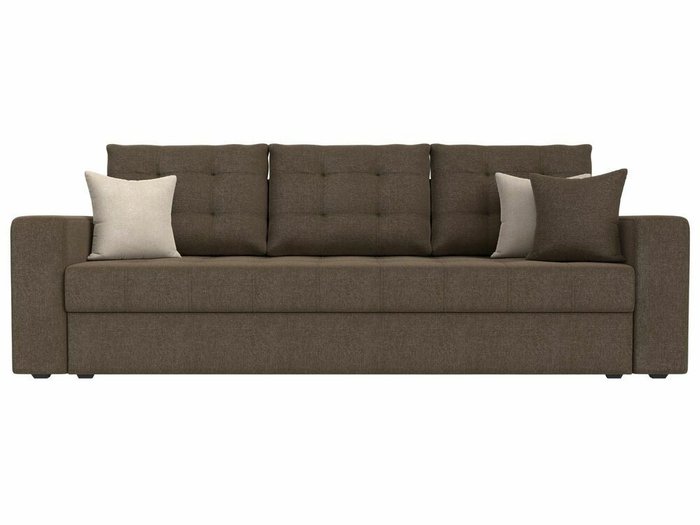 Прямой диван-кровать Ливерпуль коричневого цвета - купить Прямые диваны по цене 37999.0