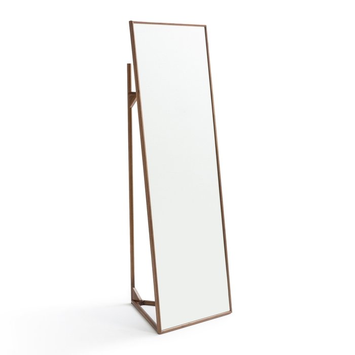 Зеркало-Психея напольное с рамкой из массива орехового дерева Zindlo коричневого цвета - купить Напольные зеркала по цене 34157.0