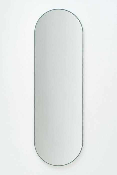Овальное настенное зеркало Ippo 45х145 в раме темно-серого цвета