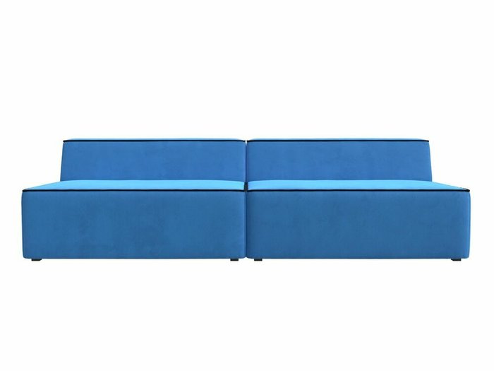 Прямой модульный диван Монс голубого цвета с черным кантом - купить Прямые диваны по цене 45999.0