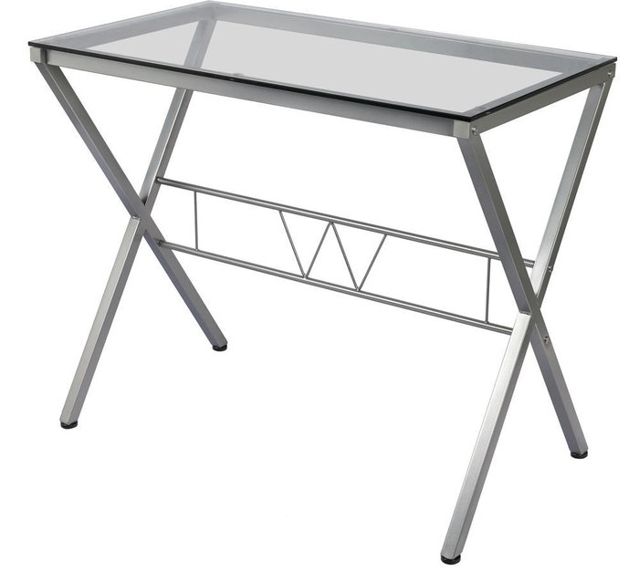 Cтол письменный серого цвета со стеклянной столешницей - купить Письменные столы по цене 6680.0