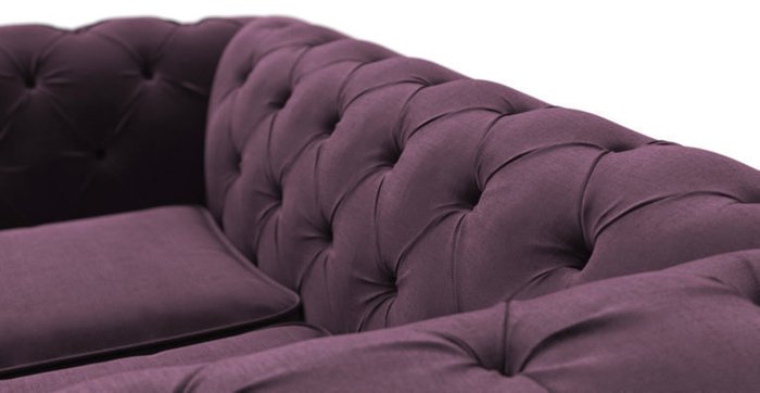 Раскладной  диван Chesterfield Lux MTR фиолетового цвета - купить Прямые диваны по цене 71000.0