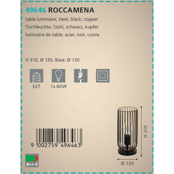 Настольная лампа Roccamena черного цвета - лучшие Настольные лампы в INMYROOM