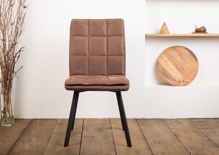 Стул Taurus коричневого цвета с черными ножками - купить Обеденные стулья по цене 8590.0