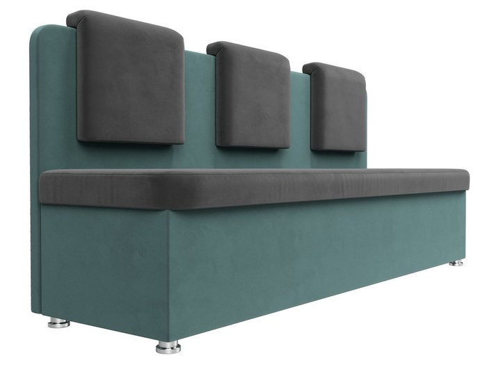 Кухонный прямой диван Маккон серо-бирюзового цвета - лучшие Прямые диваны в INMYROOM