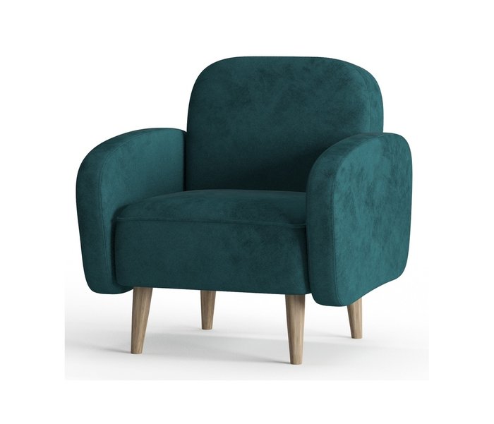 Кресло из велюра Бризби темно-зеленого цвета