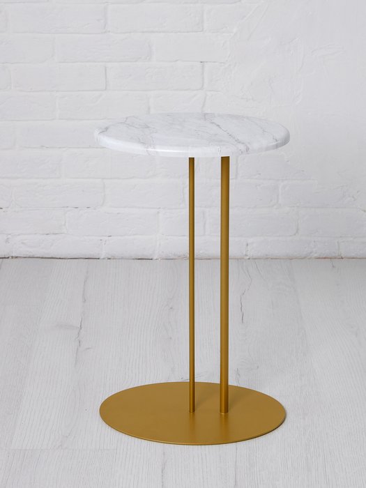 Кофейный стол Сallisto M бело-золотого цвета - лучшие Кофейные столики в INMYROOM