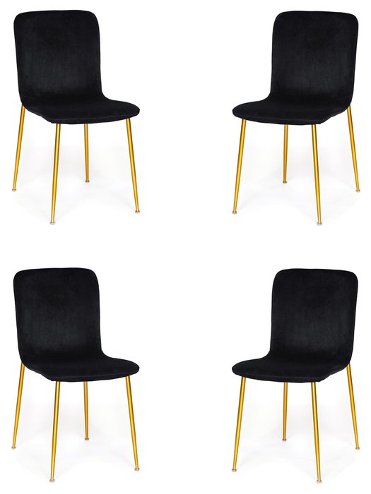 Набор из четырех стульев Rex черного цвета