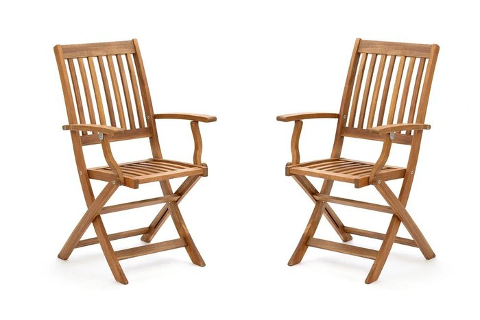 Набор из двух стульев Oxford из массива акации бежевого цвета