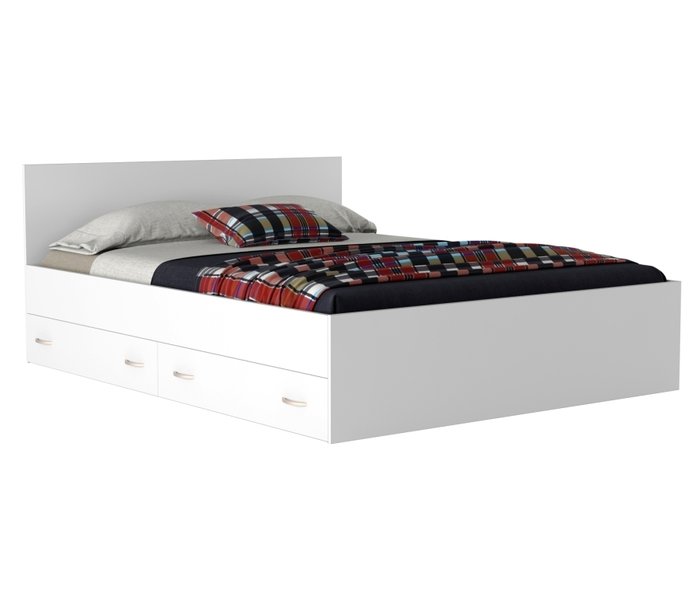 Кровать Виктория 160х200 с матрасом белого цвета