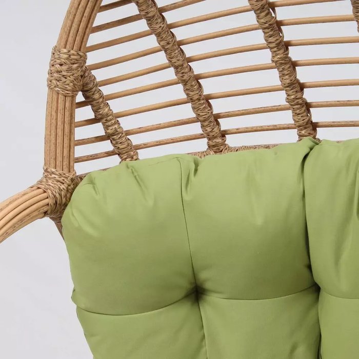 Подвесное кресло Лучиано бежево-зеленого цвета - лучшие Подвесные кресла в INMYROOM Подвесное кресло Лучиано бежево-зеленого цвета - лучшие Подвесные кресла в INMYROOM