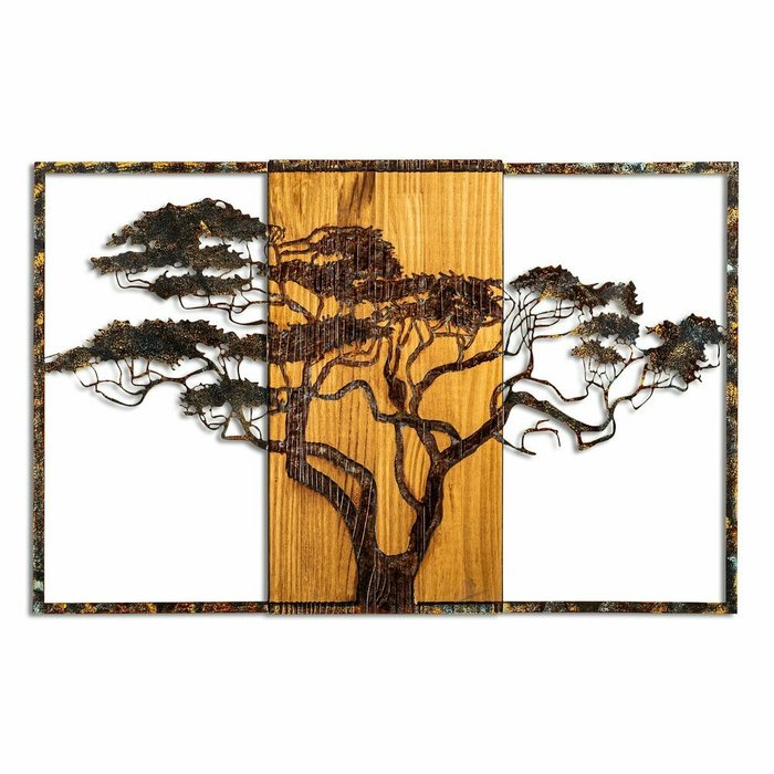 Настенный декор Дерево 90x58 коричневого цвета