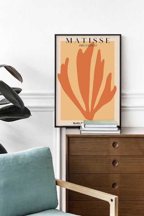 Постер Matisse Cut-Ous orange 30х40 в раме черного цвета - лучшие Принты в INMYROOM