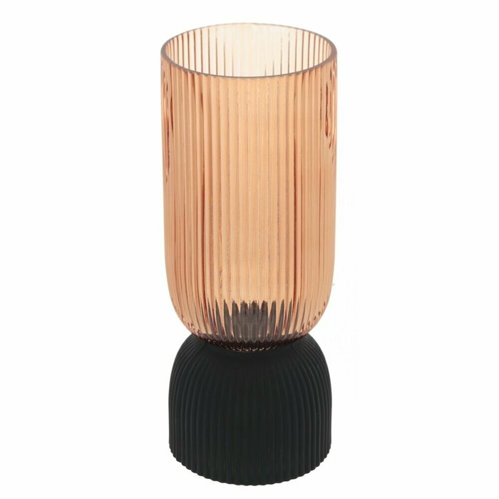 Стеклянная ваза черно-янтарного цвета