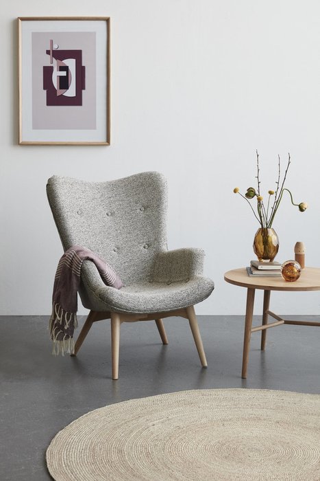 Кресло с банкеткой серого цвета - лучшие Интерьерные кресла в INMYROOM