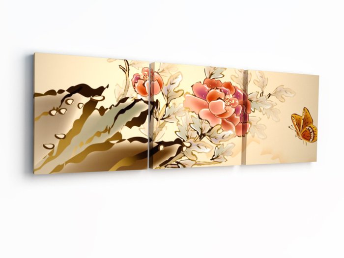 Декоративная картина "Цветок и бабочка"