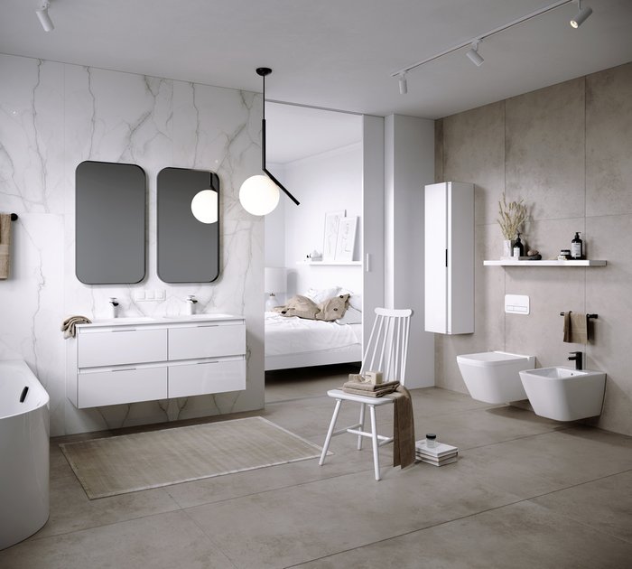 Пенал подвесной Accent белого цвета - лучшие Пеналы для ванной комнаты в INMYROOM