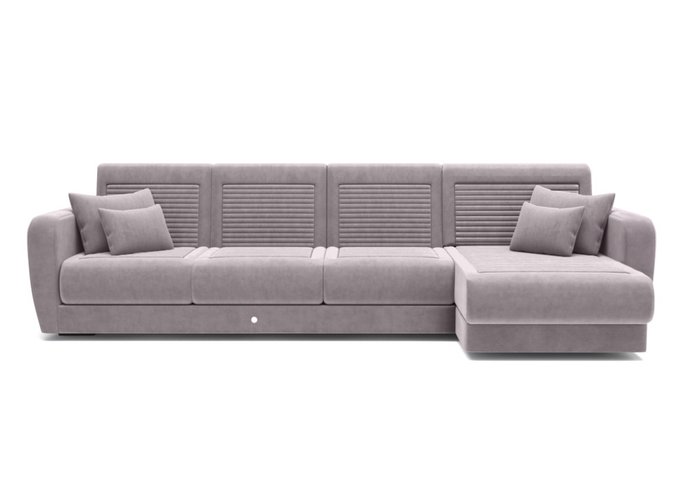 Угловой диван-кровать серо-лилового цвета
