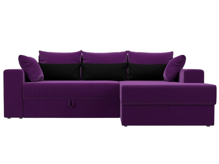 Угловой диван-кровать Мэдисон фиолетово-черного цвета - купить Угловые диваны по цене 40990.0